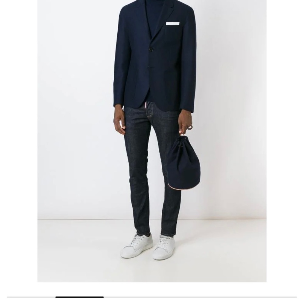 Hermes Drawstring Gray Canvas Backpack - image 1